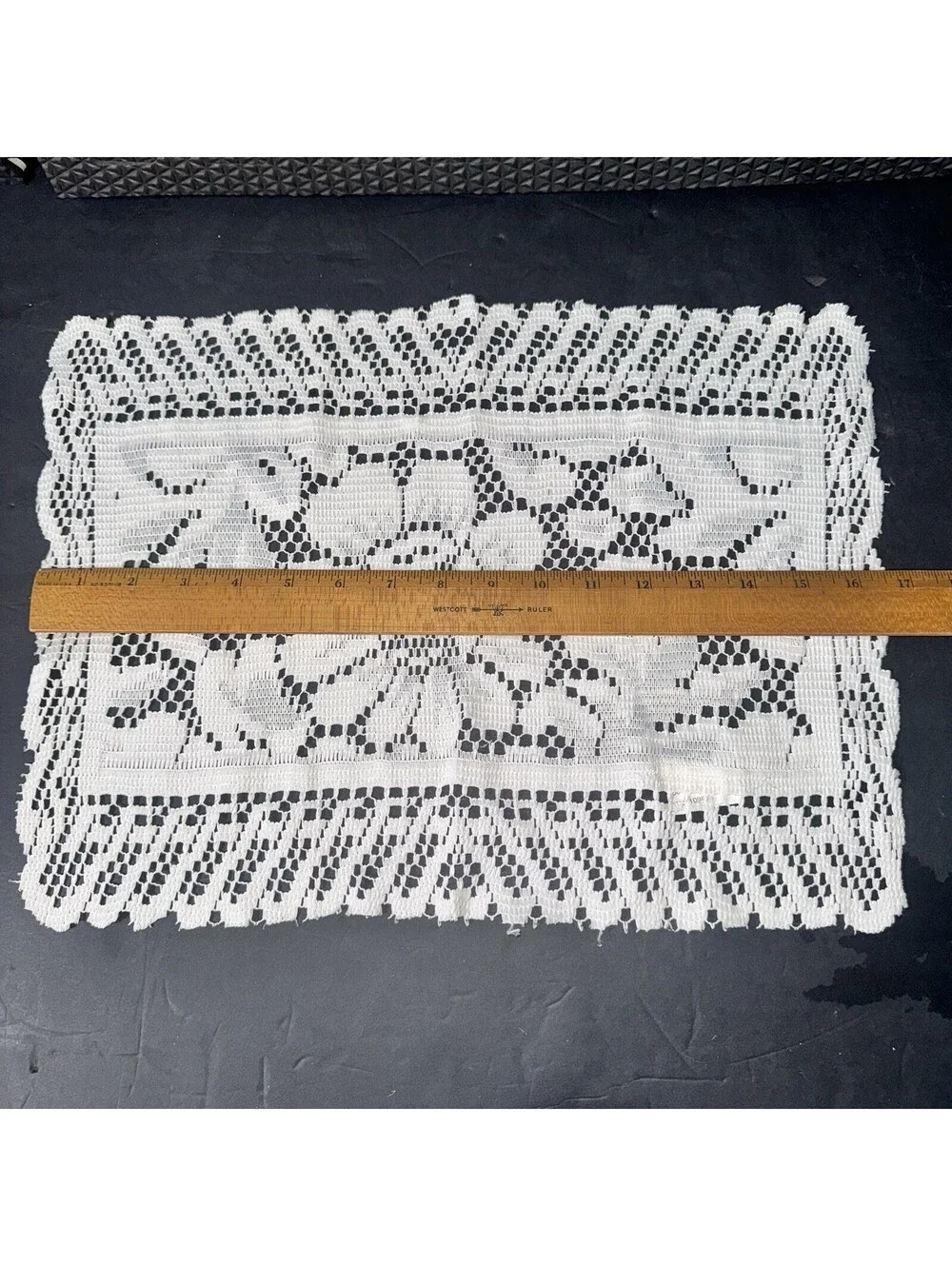 4 Vintage White Lace Place Mats or Doily Rectangle 16.5” X 12.5” Cottagecore